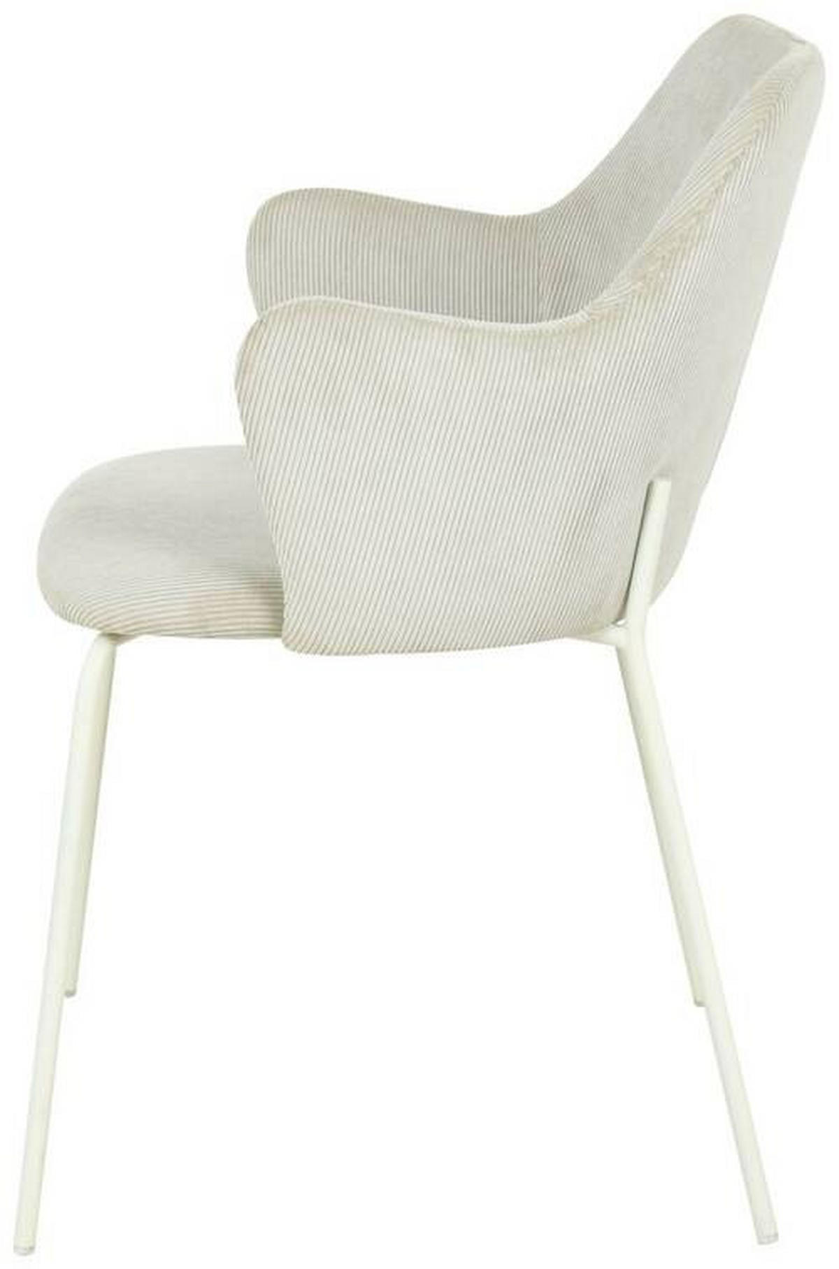 ARMLEHNSTUHL  in Eisen Samt  - Beige/Creme, Design, Textil/Metall (53/85/58cm) - Novel
