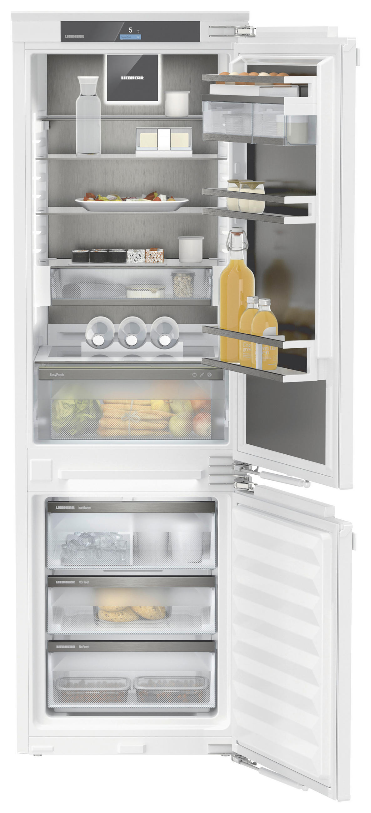 KÜHL-GEFRIER-KOMBINATION ICNBSCI5173-22  - Schwarz/Weiß, Basics, Kunststoff/Metall (56-57/177-179/55cm) - Liebherr