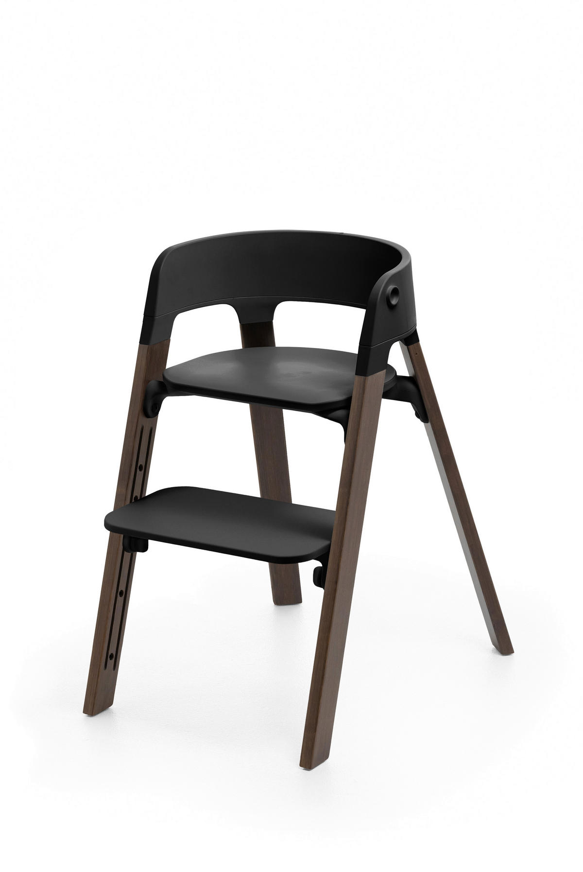 SET ZA STOLČEK ZA HRANJENJE  Steps Bundle  86/74/48 cm         črna  - črna, Basics, les (86/74/48cm) - Stokke