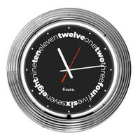 UHR Rot, Schwarz, Weiß  - Rot/Schwarz, Basics, Glas/Kunststoff (43/42/9cm)