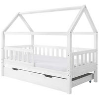 HAUSBETT 80/160 cm Weiss  - Weiss/Naturfarben, Modern, Holz/Textil (80/160cm) - MID.YOU