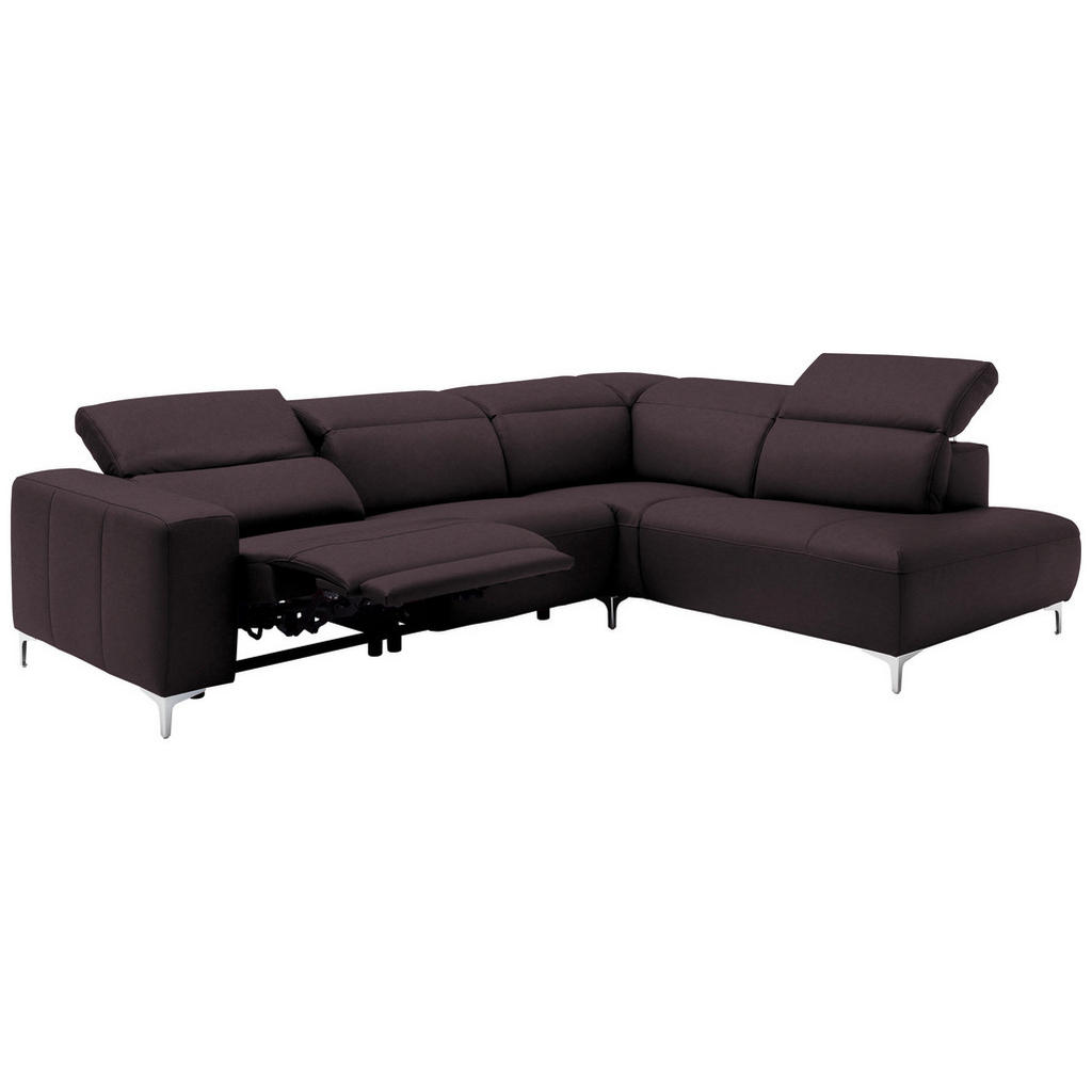 Thumbnail - Pure Home Lifestyle Ecksofa, Braun, Leder, Echtleder, Rindleder, Uni, 4-Sitzer, Ottomane rechts, L-Form, 290x223 cm, Bla...