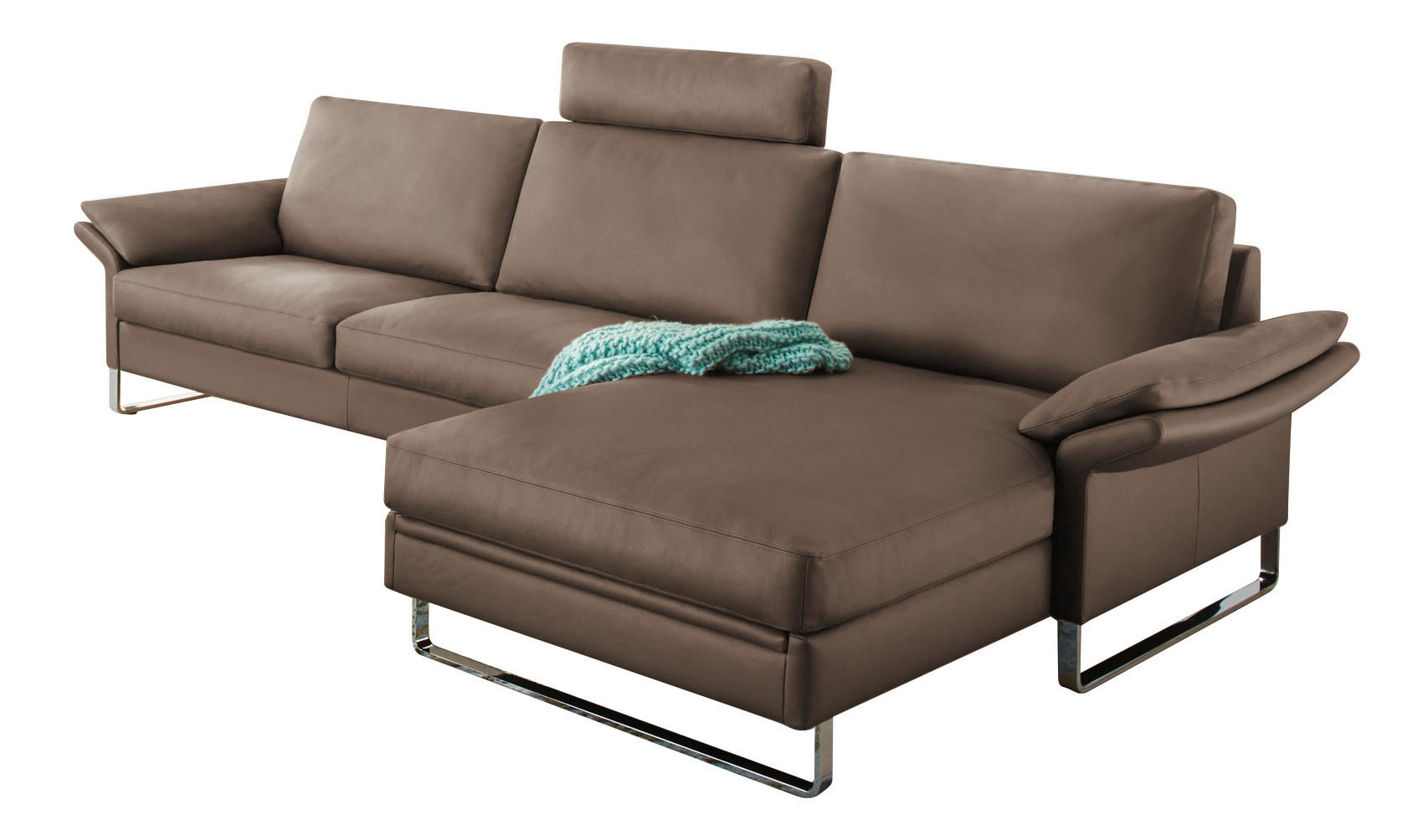 ECKSOFA Fango Echtleder  - Fango, KONVENTIONELL, Leder/Metall (301/165cm) - Erpo