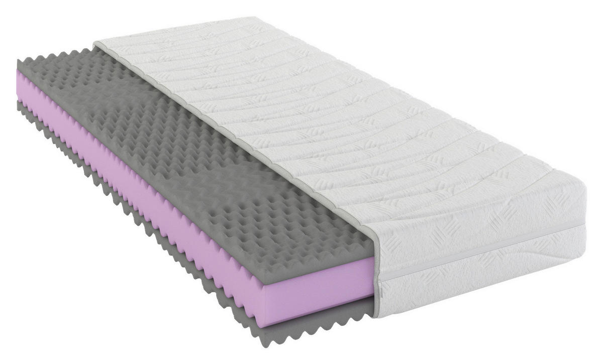 KALTSCHAUMMATRATZE 140/200 cm Höhe ca. 21 cm 7 -Zonen - Weiß, Basics, Textil (140/200cm) - Boxxx