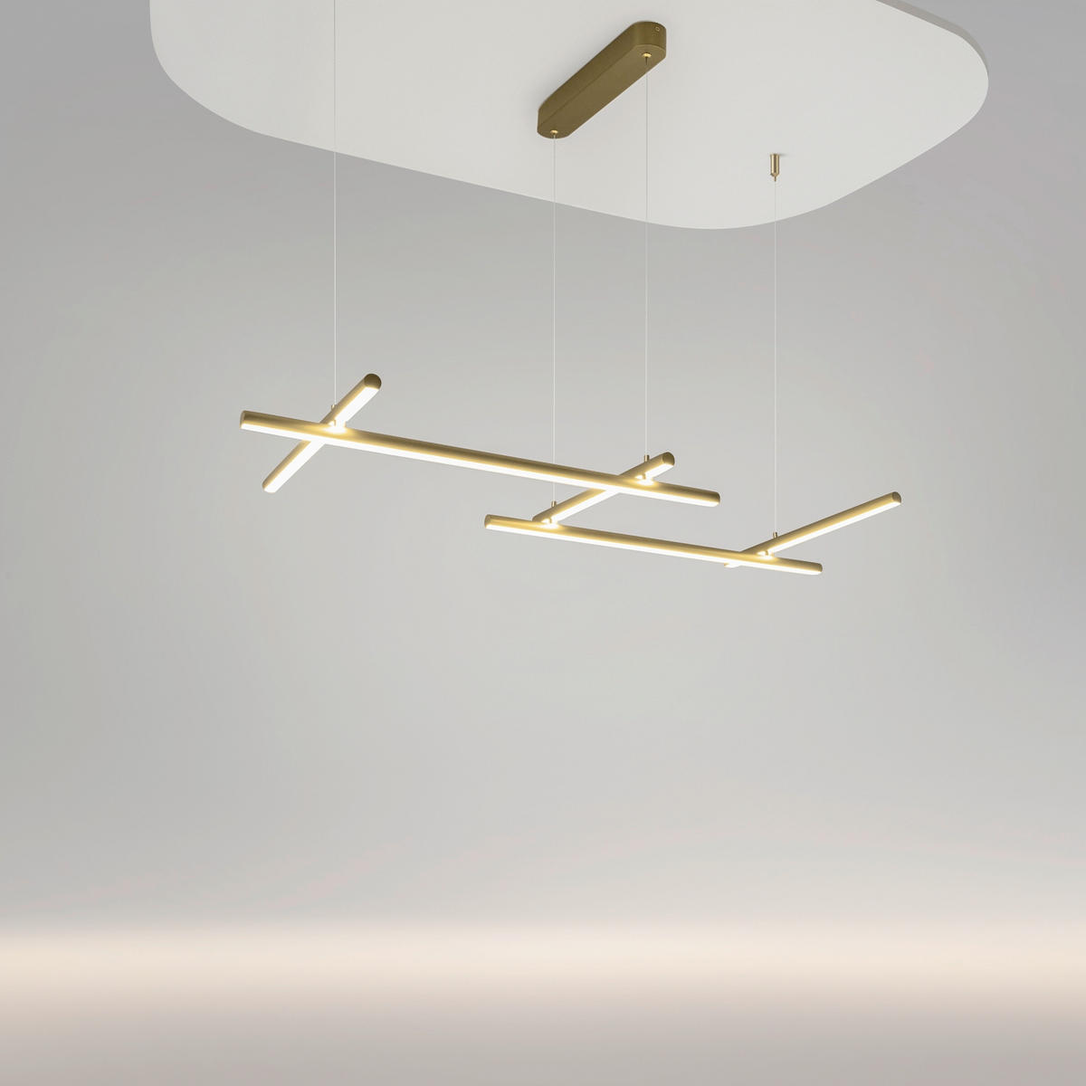 PENDELLEUCHTE  54.3/310/121.4 cm   - Goldfarben, Design, Metall (54.3/310/121.4cm) - MAYTONI