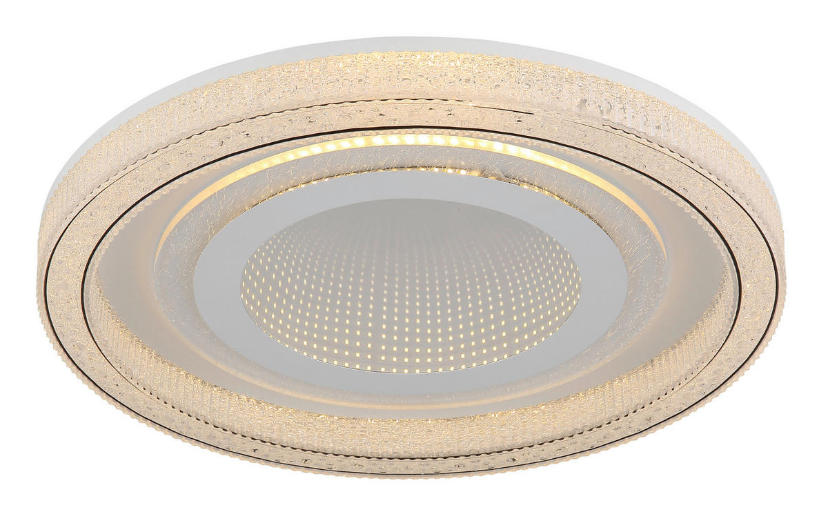 LED-TAKLAMPA Alsuna 48/7 cm  - klar/vit, Klassisk, metall/plast (48/7cm) - Globo