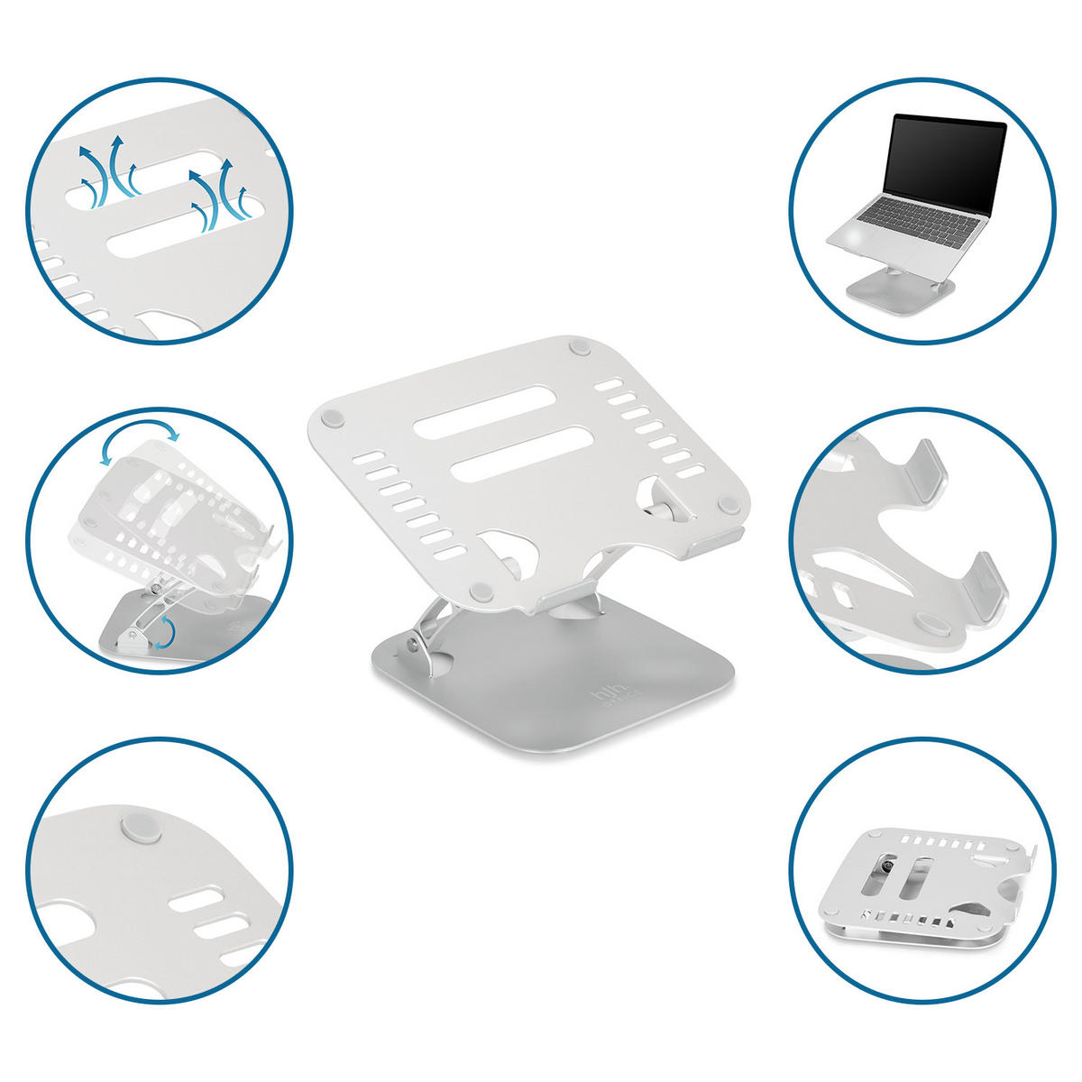 LAPTOP-HALTERUNG Metall Silberfarben  - Silberfarben, Basics, Metall (27/5,5/22cm) - MID.YOU