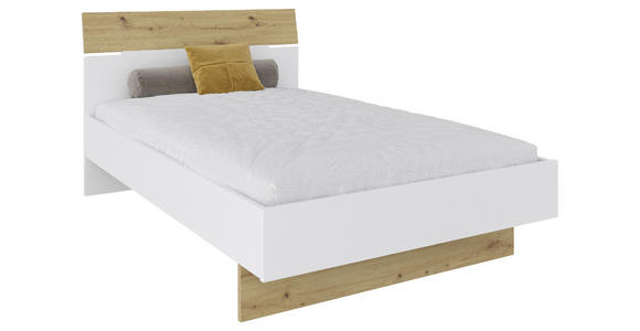 BETT 120/200 cm  in Weiß, Eiche Artisan  - Eichefarben/Weiß, MODERN, Holzwerkstoff (120/200cm) - Hom`in