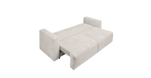 SCHLAFSOFA in Velours Creme  - Creme/Schwarz, Design, Kunststoff/Textil (250/92/105cm) - Carryhome