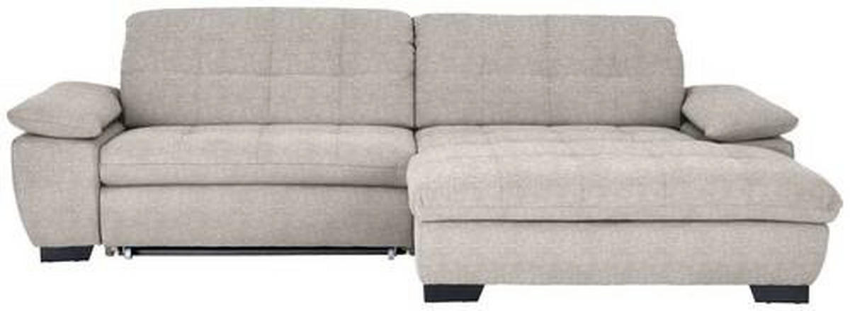 CANAPÉ D'ANGLE in Webstoff Beige  - Beige/Schwarz, Design, Textil/Metall (265/180cm) - Carryhome