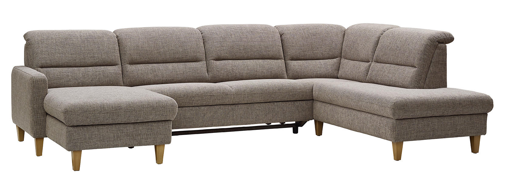 WOHNLANDSCHAFT Braun Flachgewebe  - Eichefarben/Braun, KONVENTIONELL, Holz/Textil (165/335/225cm) - Cantus