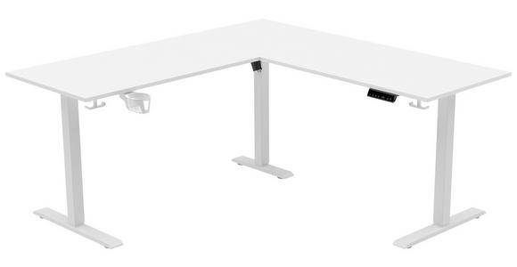 ECKSCHREIBTISCH höhenverstellbar  - Weiß, KONVENTIONELL, Holzwerkstoff/Kunststoff (160/160/72-117cm) - Carryhome