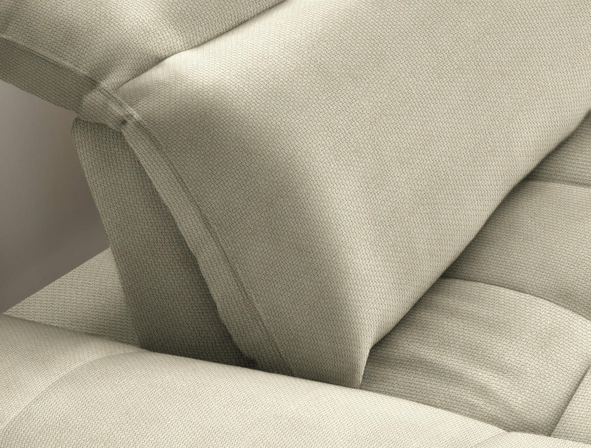 ECKSOFA  in Webstoff Creme  288/179-202 cm  - Creme/Schwarz, Design, Textil/Metall (288/179-202cm) - Stylife