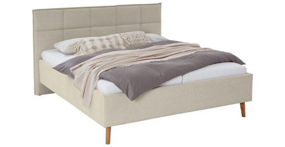 POLSTERBETT Beige 160/200 cm  - Eichefarben/Beige, Design, Holz/Textil (160/200cm) - Xora