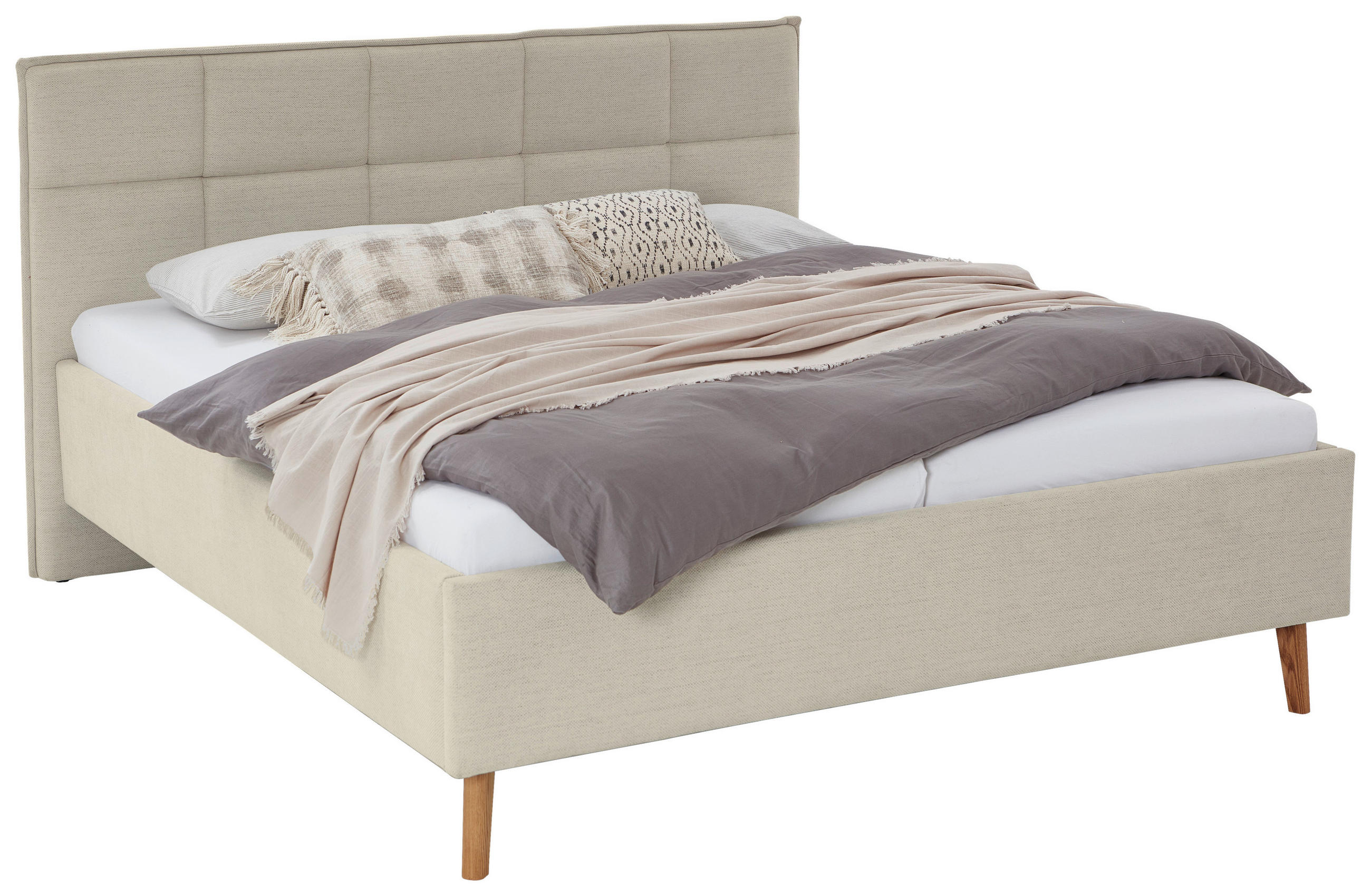 Thumbnail - Xora Polsterbett Paulo, Beige, Textil, Esche, massiv, 180x200 cm, Reach, Stoffauswahl, in verschiedenen Größen erhältlic...