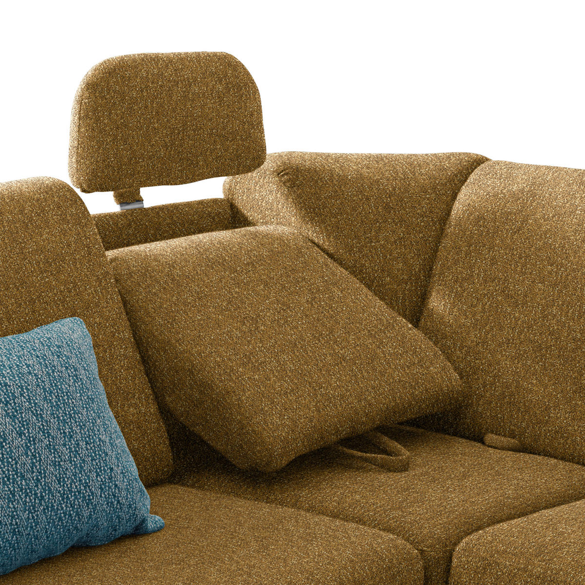 WOHNLANDSCHAFT  in Mikrovelours Senfgelb  - Senfgelb/Alufarben, KONVENTIONELL, Kunststoff/Textil (236/322/158cm) - Sedda