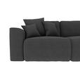 ECKSOFA  in Velours Dunkelgrau  293/195 cm  - Chromfarben/Dunkelgrau, KONVENTIONELL, Kunststoff/Textil (293/195cm) - Carryhome