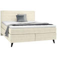 BOXSPRINGBETT 180/200 cm  in Creme  - Creme/Schwarz, KONVENTIONELL, Holz/Textil (180/200cm) - Voleo