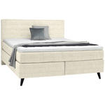 BOXSPRINGBETT 160/200 cm  in Creme  - Creme/Schwarz, KONVENTIONELL, Holz/Textil (160/200cm) - Voleo