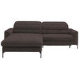 ECKSOFA  in Flachgewebe Graubraun  191/252 cm  - Graubraun/Schwarz, Design, Textil/Metall (191/252cm) - Dieter Knoll