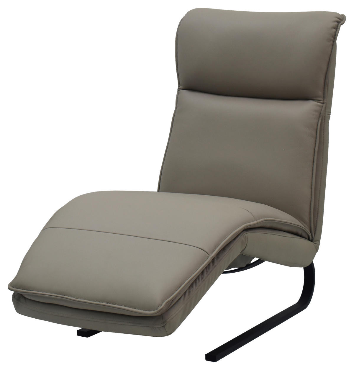 RELAXLIEGE Lederlook Kombination Echtleder/Lederlook Grau  - Schwarz/Grau, Design, Leder/Holz (69/108-86/130-174cm) - Lomoco