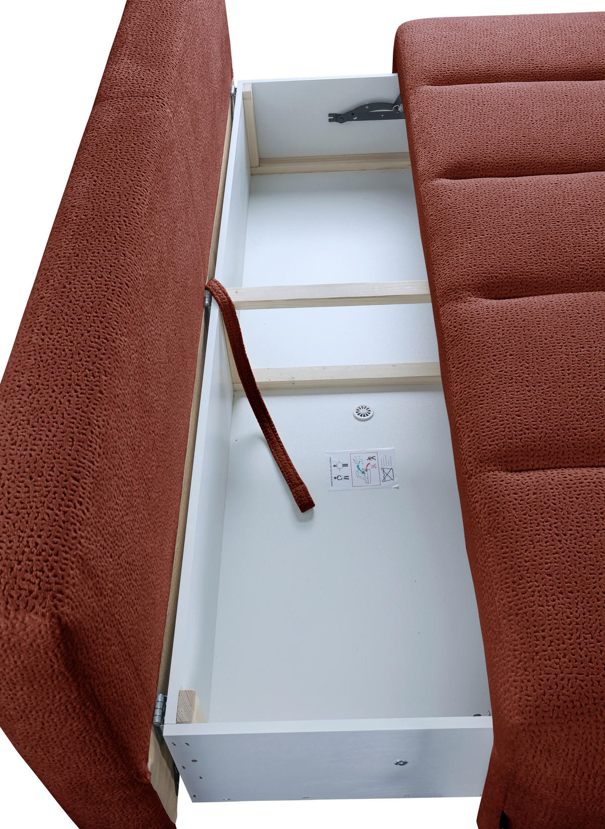 SCHLAFSOFA  mit Bettkasten erhältlich, Bettfunktion erhältlich Struktur Kupferfarben  - Creme/Schwarz, Design, Holz/Textil (209/100/103cm) - MID.YOU