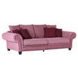 MEGASOFA in Flachgewebe Rosa  - Dunkelrosa/Schwarz, ROMANTIK / LANDHAUS, Holz/Textil (280/85/124cm) - Landscape