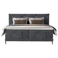 BOXSPRINGBETT 180/200 cm  in Dunkelgrau  - Dunkelgrau/Schwarz, KONVENTIONELL, Textil/Metall (180/200cm) - Esposa