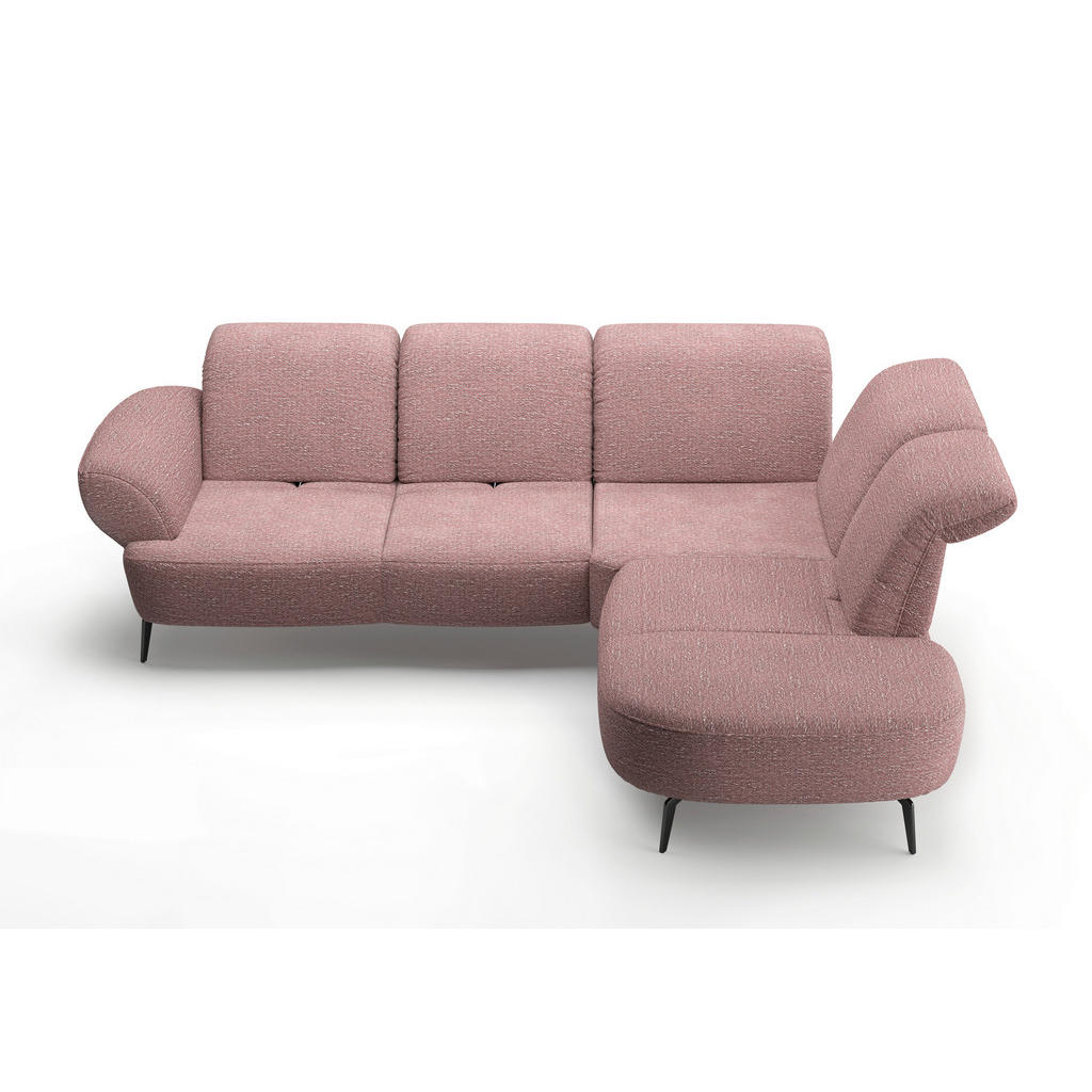 Thumbnail - Sit & More Ecksofa Dance E, Aubergine, Textil, 5-Sitzer, Ottomane rechts, L-Form, 302x270 cm, Goldenes M, Oeko-Tex® Stan...