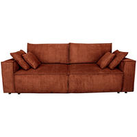 SCHLAFSOFA  mit Liegefunktion, Schlafen auf Sitzhöhe, Rücken echt Cord Rostfarben  - Rostfarben/Schwarz, KONVENTIONELL, Kunststoff/Textil (240/89/100cm) - Carryhome