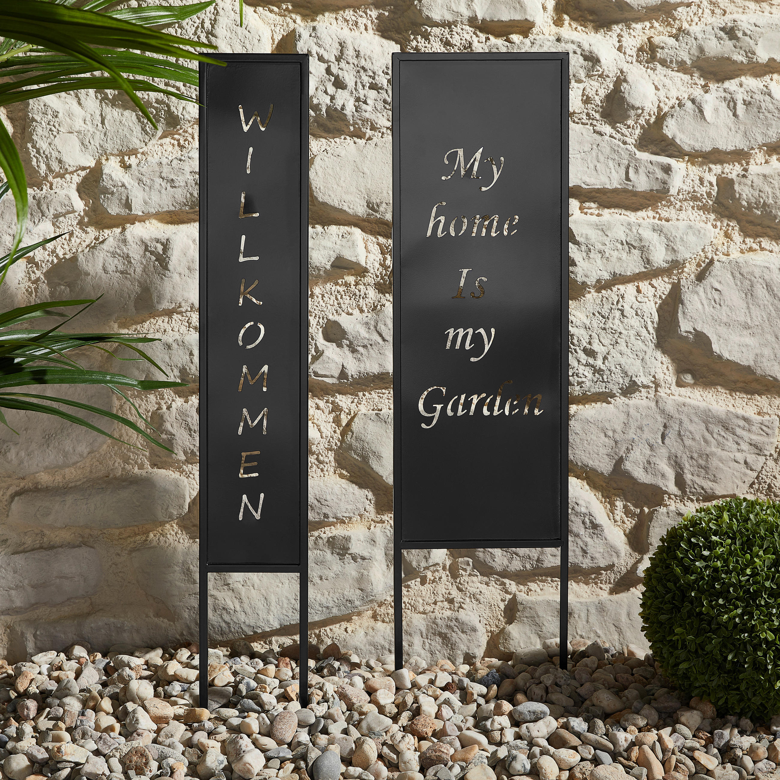 GARTENSTECKER - Schwarz, Basics, Metall (22/83cm)