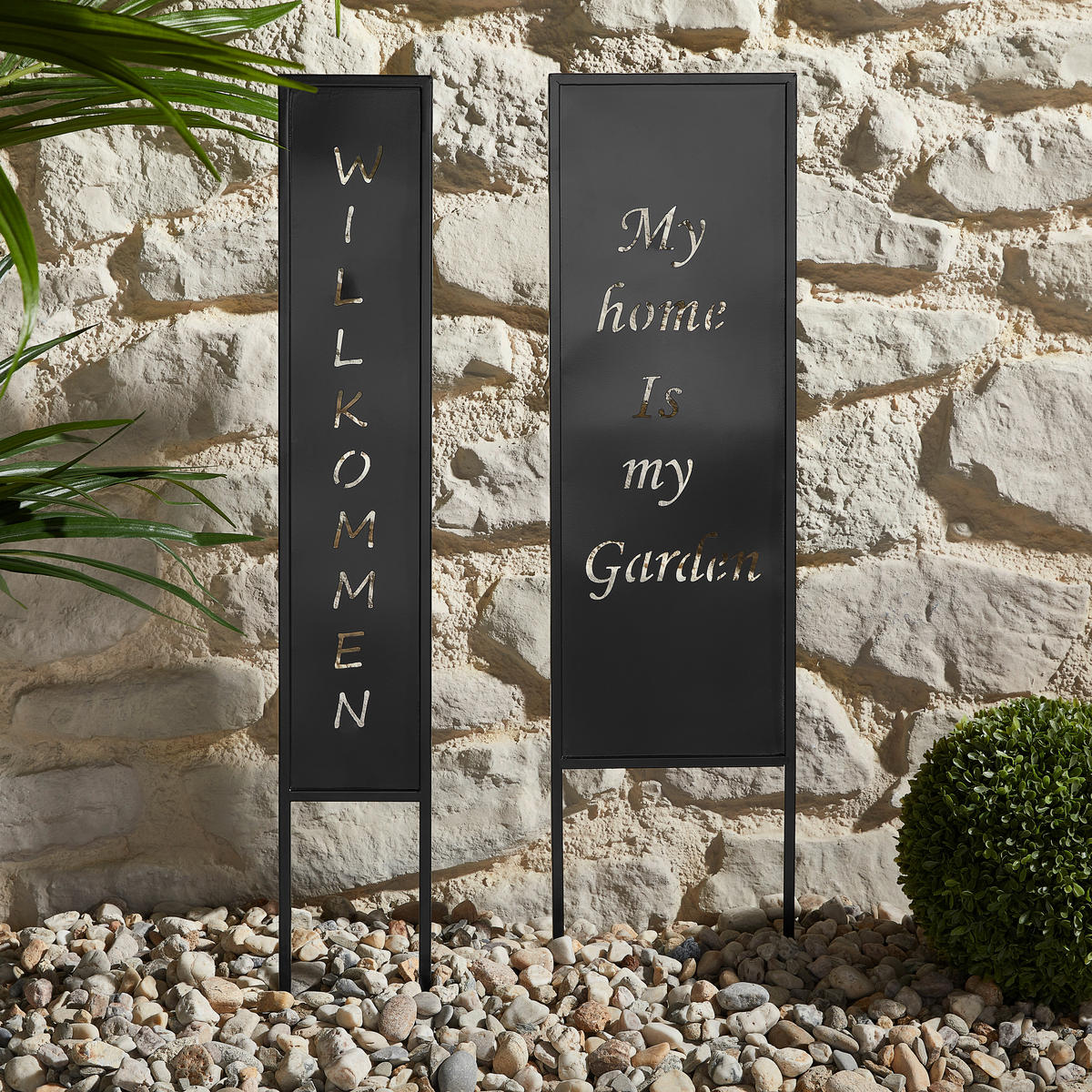GARTENSTECKER - Schwarz, Basics, Metall (22/83cm)