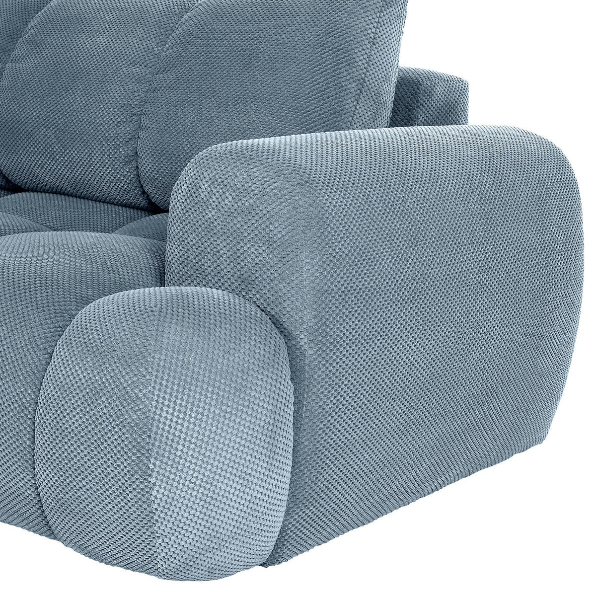 ECKSOFA in Flachgewebe Blau  - Blau/Schwarz, Konventionell, Kunststoff/Textil (174/274cm) - Carryhome