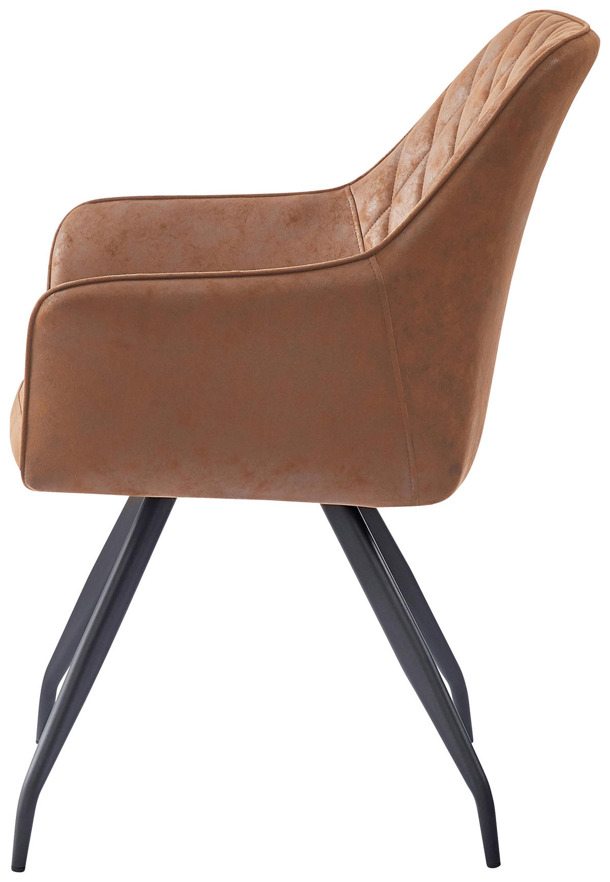 ARMLEHNSTUHL  in Lederlook  - Braun/Grau, MODERN, Textil/Metall (60/86,5/63,5cm) - Kayoom