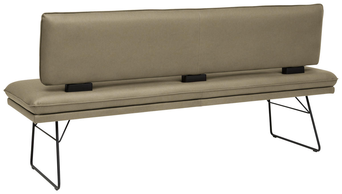 SITZBANK in Metall, Textil Grün, Schwarz  - Schwarz/Grün, Design, Textil/Metall (195/91/65cm) - Dieter Knoll