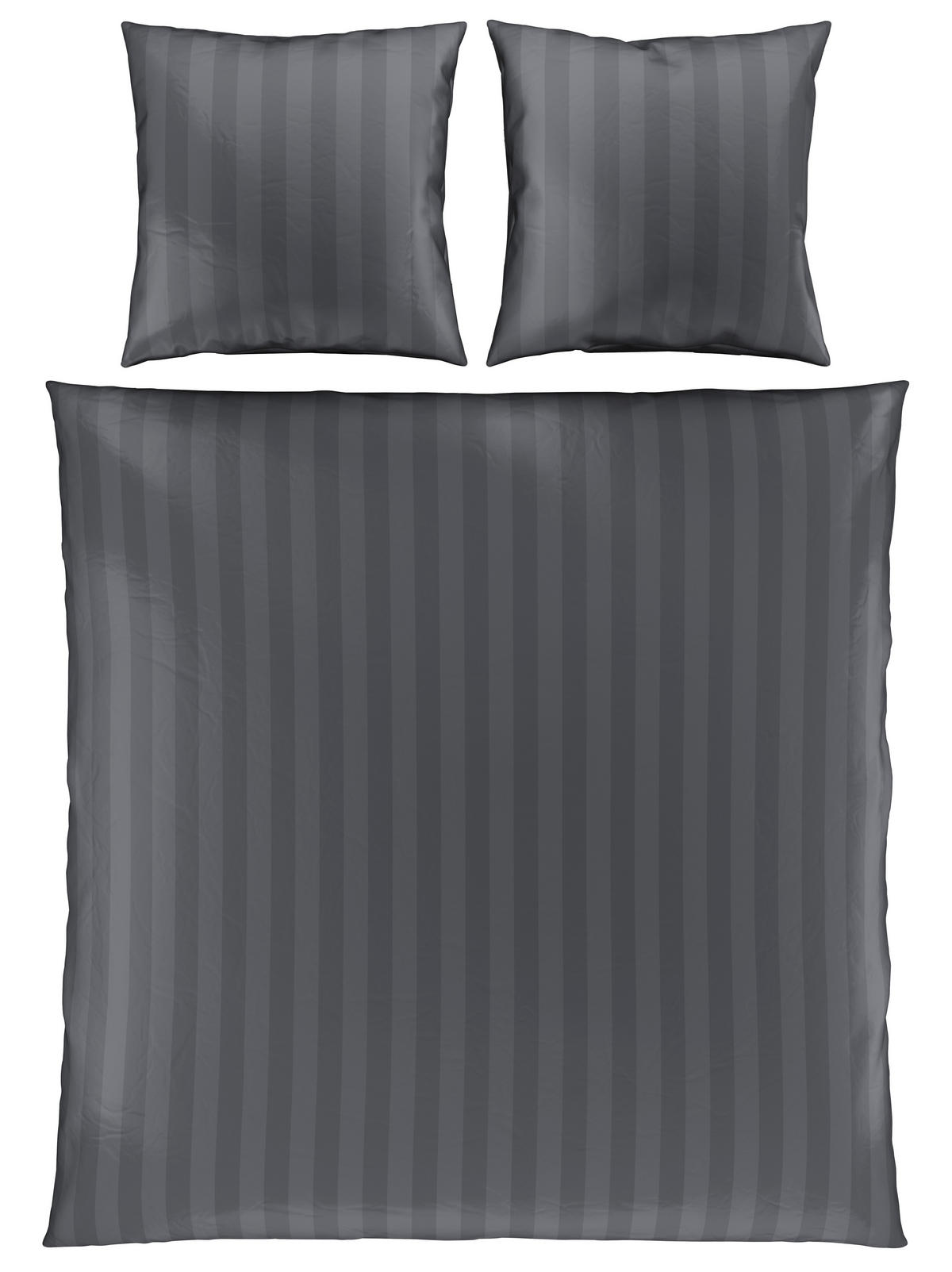 BETTWÄSCHE Dobby Satin 220/240 cm  - Anthrazit, KONVENTIONELL, Textil (220/240cm) - Novel