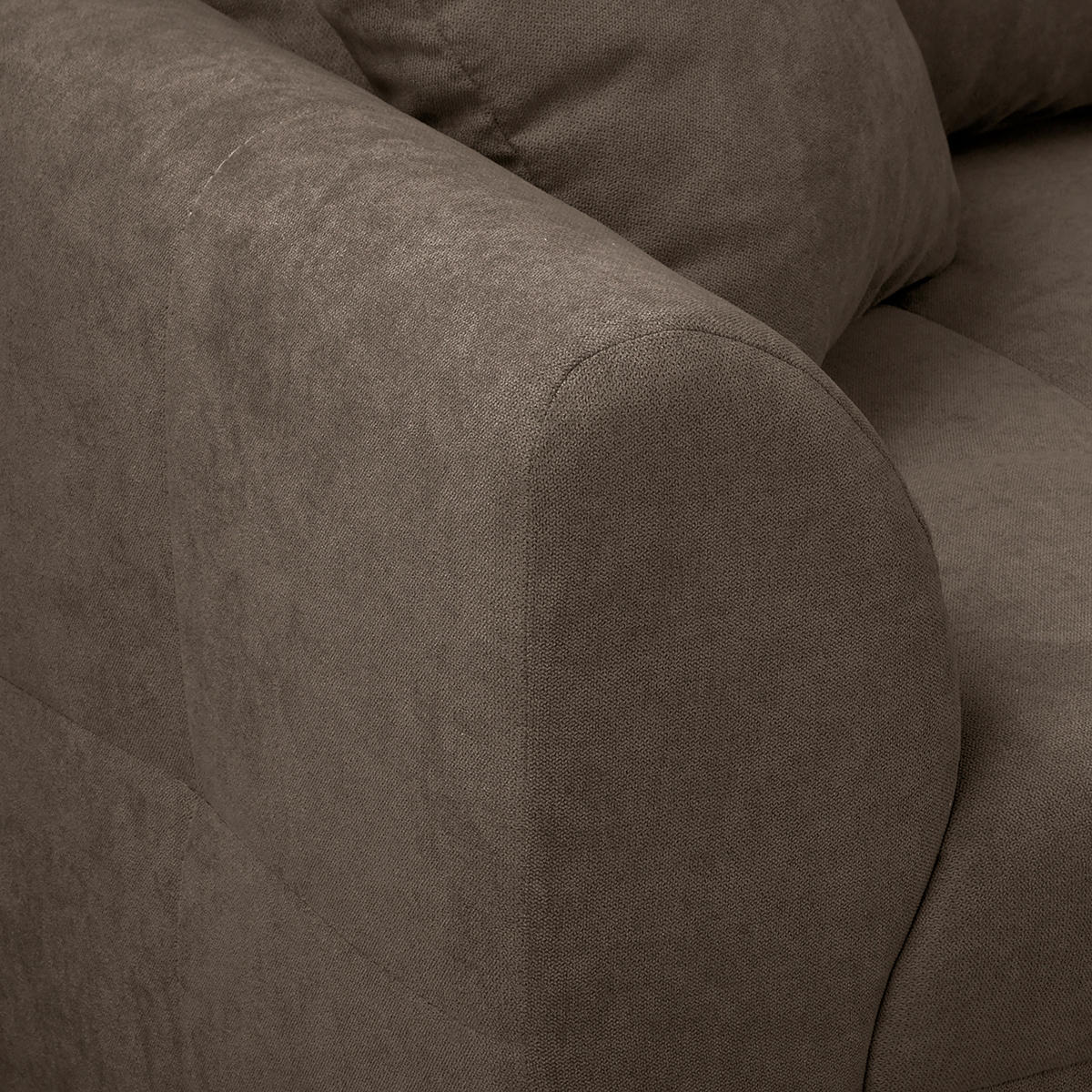 ECKSOFA inkl. Hocker Ariella Braun Mikrofaser  - Naturfarben/Braun, Design, Holz/Textil (161/231cm) - Livetastic