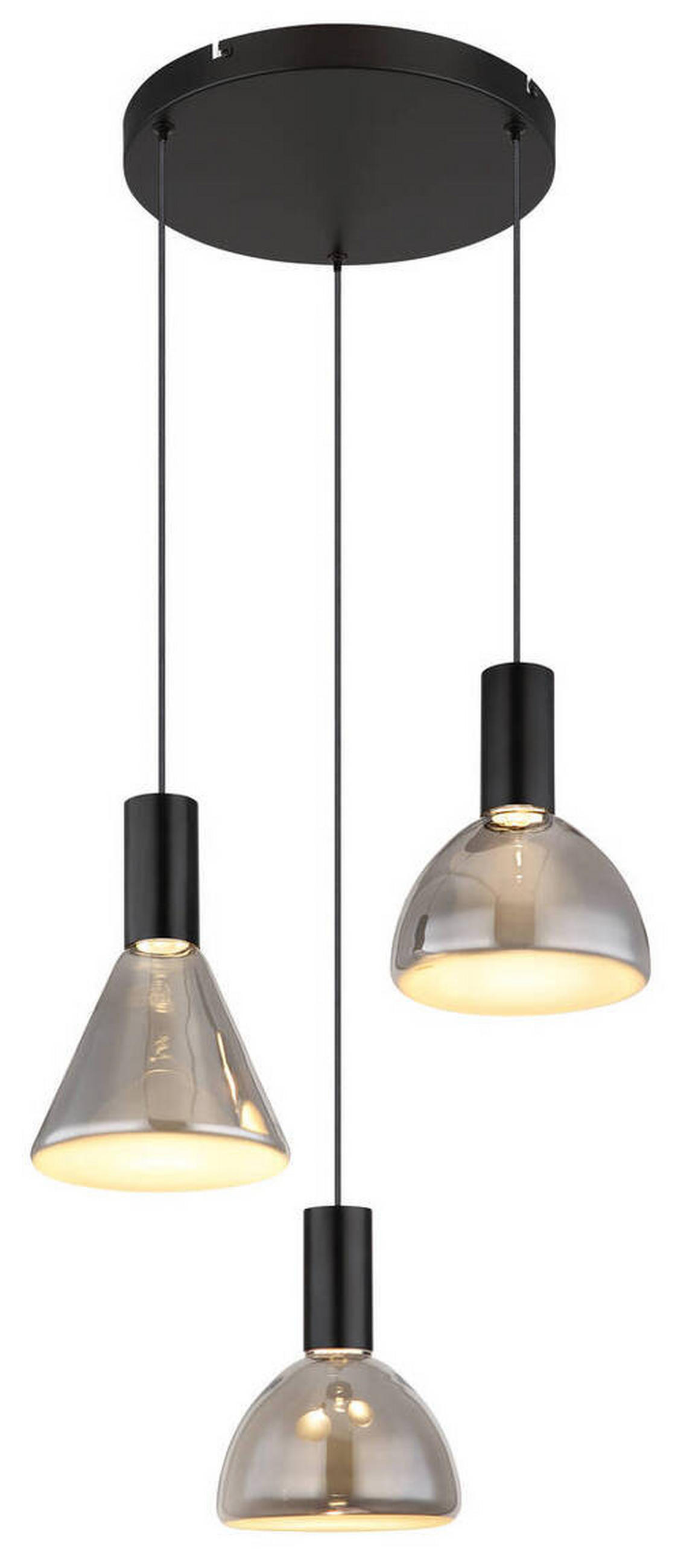 VISEČA LED-SVETILKA   //3000 K/230 V/ - črna, Design, kovina/steklo (42/150cm) - Globo