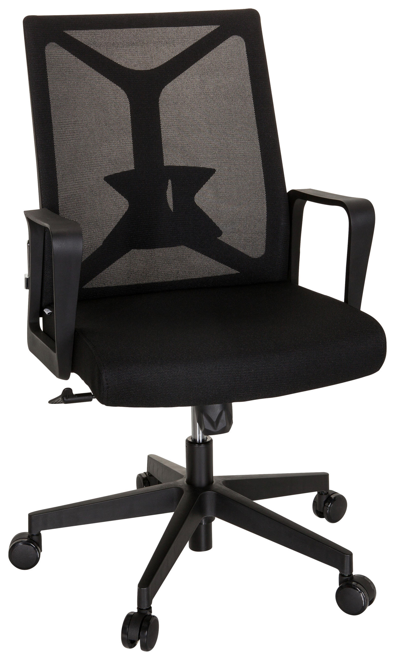 OTOČNÁ ŽIDLE, síťovina, plochá tkanina, černá - černá, Moderní, textil/plast (57/97/62cm) - MID.YOU