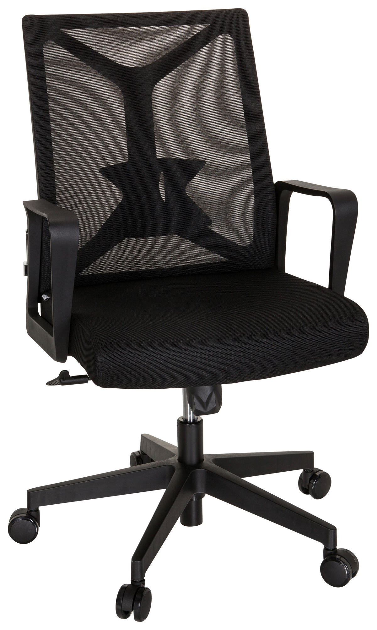 VRTLJIVI STOL umetna masa, tekstil črna  - črna, Moderno, umetna masa/tekstil (57/97/62cm) - MID.YOU