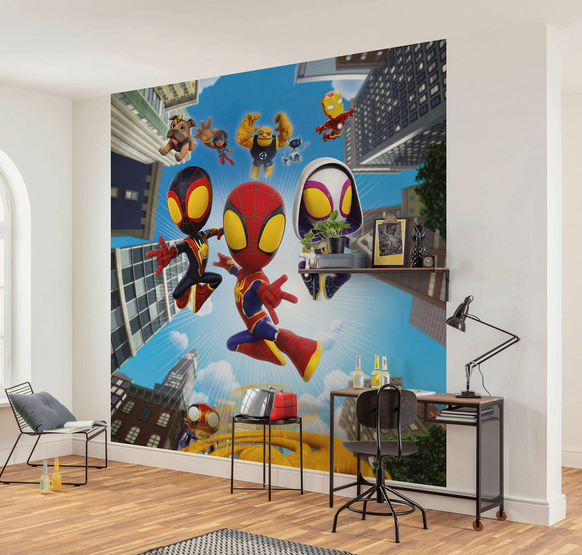 FOTOTAPETE SPIDEY AND HIS AMAZING FRIENDS  - Naturfarben, Design, Textil (250/250cm) - Marvel
