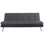 ZOFA S POSTELJNO FUNKCIJO, črna, temno siva les, kovina, tekstil, leseni material - temno siva/črna, Design, kovina/tekstil (190/80/93cm) - Carryhome