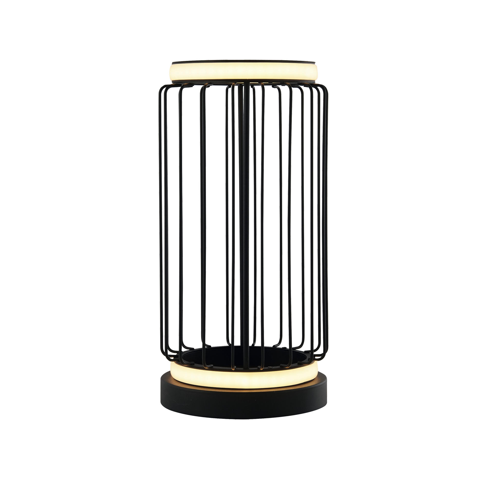 Searchlight Led-Tischleuchte Circolo Cage Schwarz, Weiß 33 cm