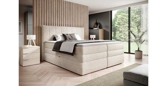 BOXSPRINGBETT 160/200 cm  in Beige  - Beige/Schwarz, Design, Kunststoff/Textil (160/200cm) - Esposa