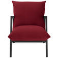 SESSEL Mikrofaser Rot    - Wengefarben/Rot, Design, Holz/Textil (63/76/80cm) - Carryhome