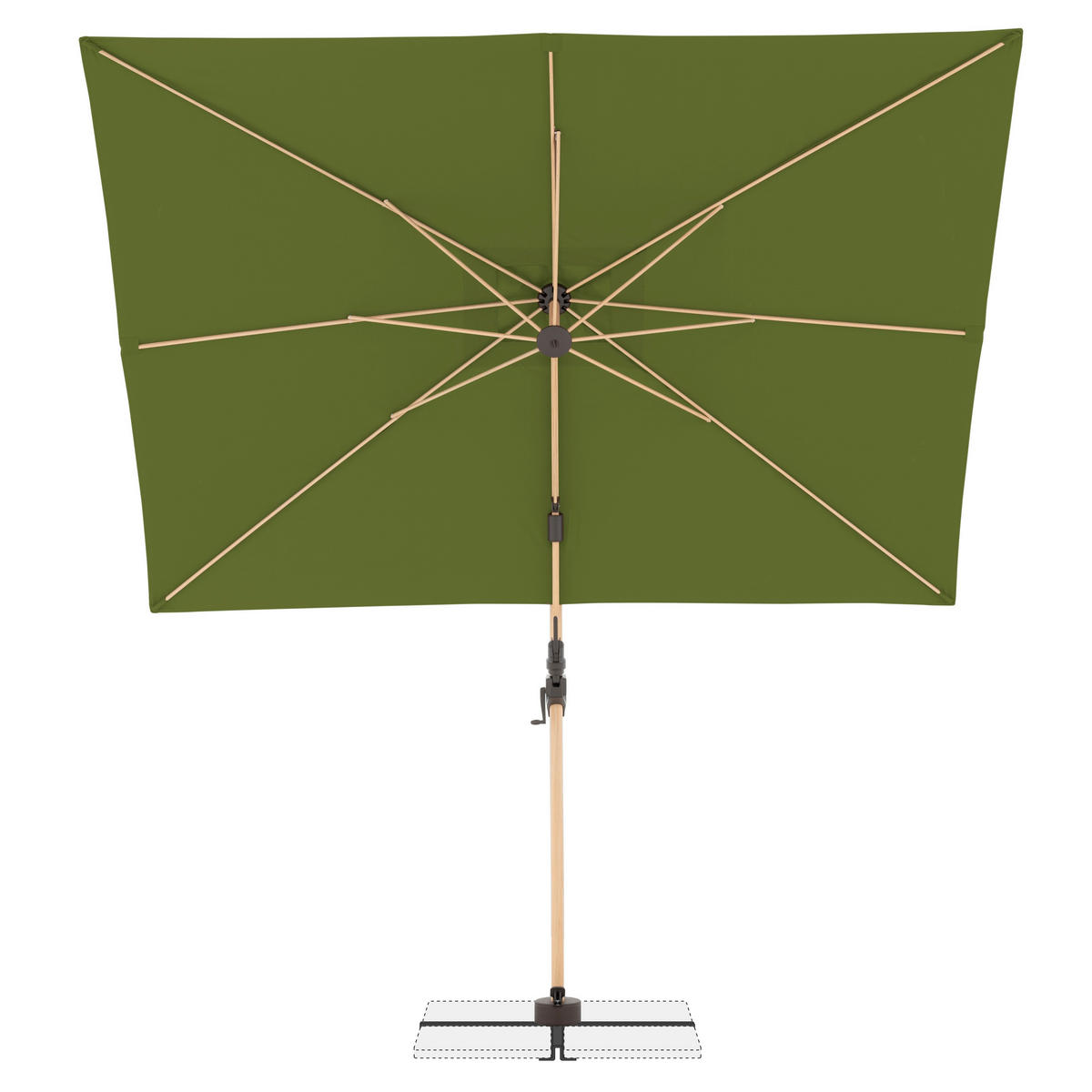AMPELSCHIRM 300X220 cm Grün  - Eschefarben/Grün, Basics, Textil/Metall (300/220cm) - Doppler