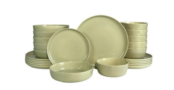 KOMBISERVICE Colori verde 24-teilig  - Grün, Trend, Keramik - Novel