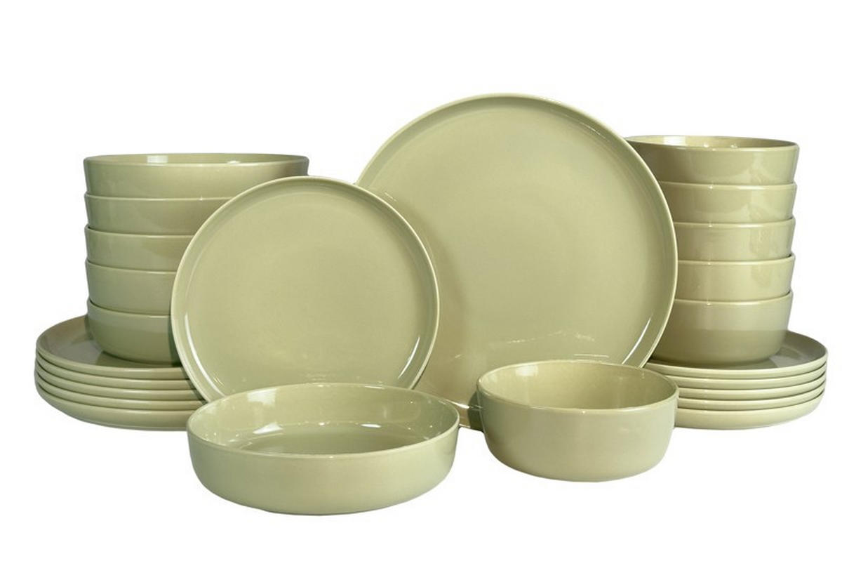 KOMBISERVICE Grün Colori verde 24-teilig 6 Personen  - Grün, Trend, Keramik - Novel