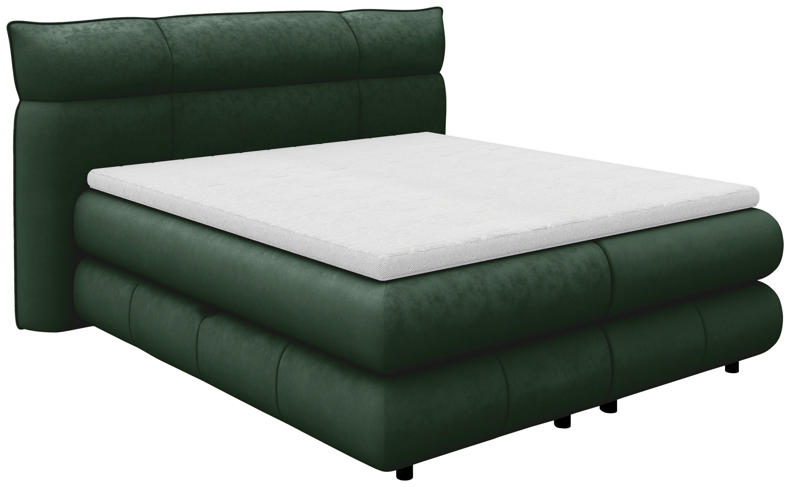 Boxspringbett Carmelo Dunkelgrün 140x200 cm H4