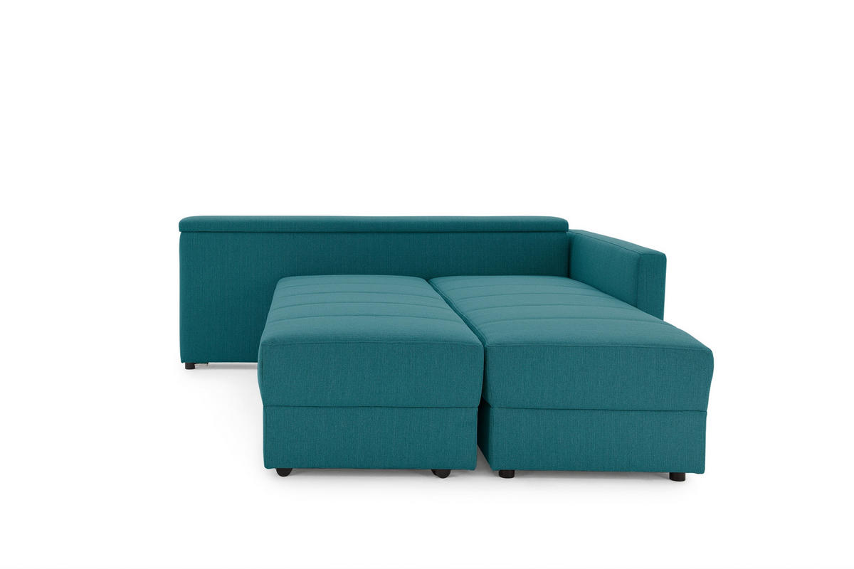 ECKSOFA in Webstoff Petrol  229/287 cm  - Petrol/Schwarz, Design, Kunststoff/Textil (229/287cm) - LOOKS by W.Joop